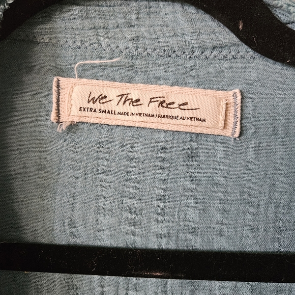 We The Free Summer Daydream Buttondown, muted aqua blue, xsmall - Picture 3 of 5